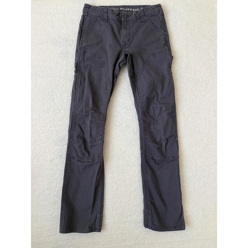 Dovetail Workwear Britt Utility Pants Womens 6 Gray Double Knee Carpenter Canvas